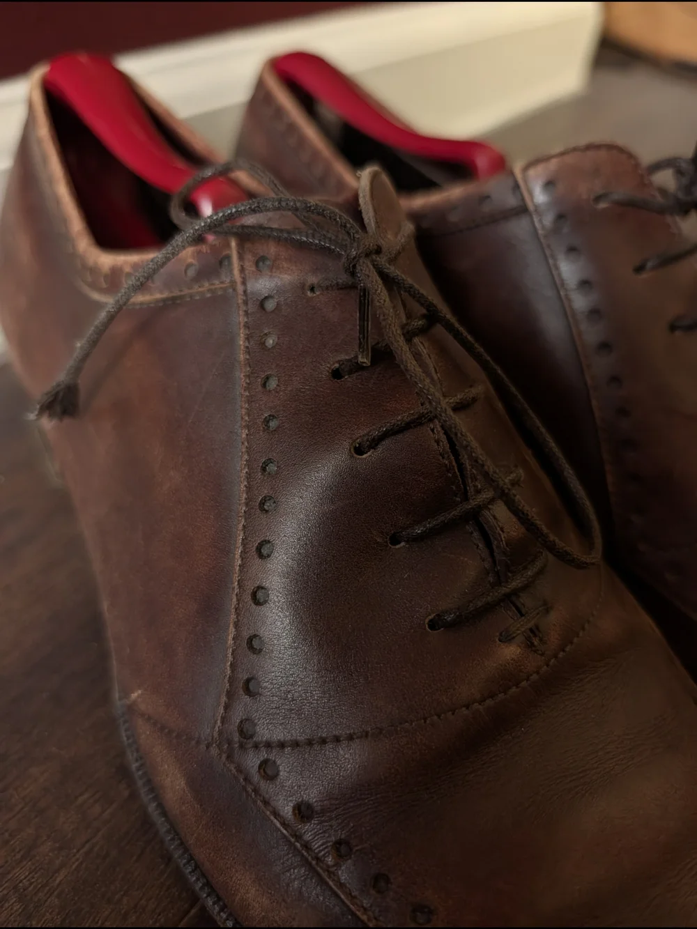 Yves Saint Laurent Rive Gauche Tom Ford Brown Leather Pointed Toe Derby Shoes